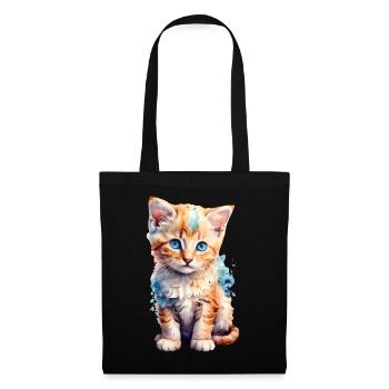 Cat with flowers - Tote Bag - black - Front