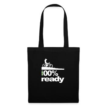 Ebike rider: '100% Ready' - Tote Bag - black - Front