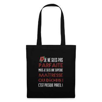 maîtresse qui déchire | cadeau pour sa maîtresse - Sac en tissu - noir - Devant