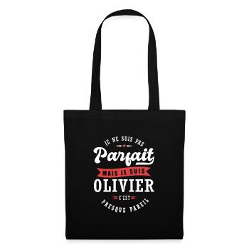 Olivier Parfait Cadeau prenom olivier - Sac en tissu - noir - Devant