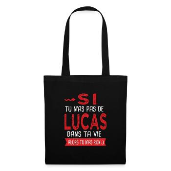Lucas Si tu n as pas un lucas Cadeau humour - Sac en tissu - noir - Devant