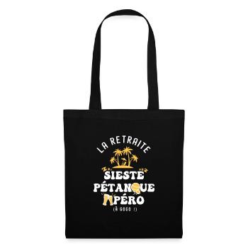 humour retraite et pétanque - Sac en tissu - noir - Devant
