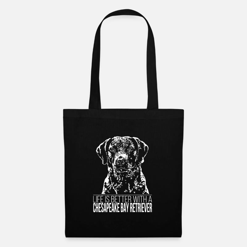 CHESAPEAKE BAY RETRIEVER Life better Hund Wilsigns - Stoffbeutel - Schwarz