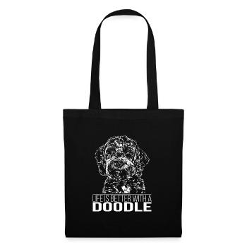 DOODLE Life is better canine saying Wilsigns - Tote Bag - black - Front