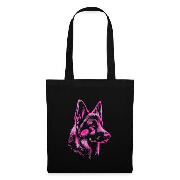 German Shepherd head pink - Tote Bag - black - Front