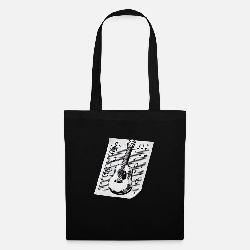 Acoustic Guitar - Tote Bag - black