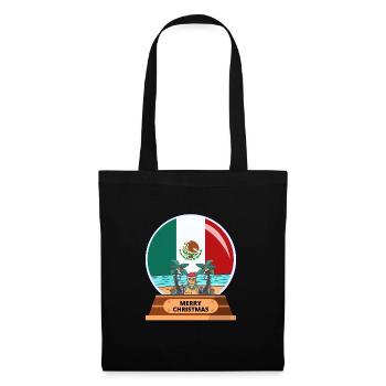 Mexique drapeau boule à neige accueil Noël - Sac en tissu - noir - Devant