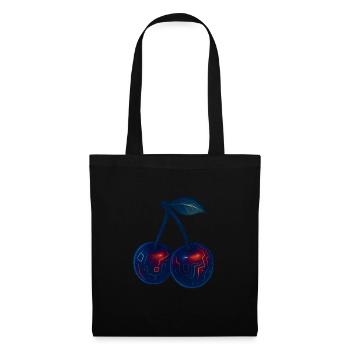 Neon Cherries Shirt | Cyberpunk Cherry Art - Tote Bag - black - Front