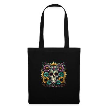 Dia de Los Muertos Sugar Skull Halloween - Stoffbeutel - Schwarz - Vorne