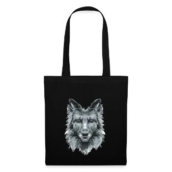 chien - Sac en tissu - noir - Devant