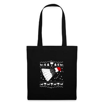 Chemise de badminton de joueur de badminton de Noël - Sac en tissu - noir - Devant