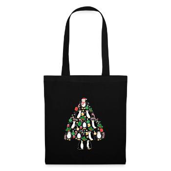 Pingouins de l’arbre de Noël avec Lumières Pingouin Fun - Sac en tissu - noir - Devant