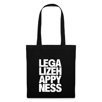 Legalize Happiness T-Shirt - Stoffbeutel - Schwarz - Vorne