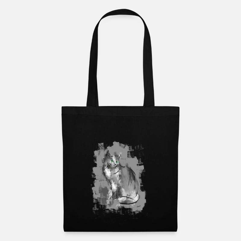 cat - Tote Bag - black