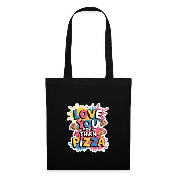 Je t'aime plus que la pizza 2025,valentine's day - Sac en tissu - noir - Devant