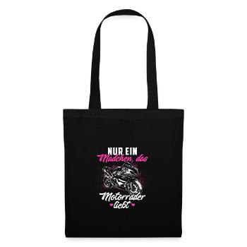 Cadeau de motocycliste pour femme · Fille - Sac en tissu - noir - Devant