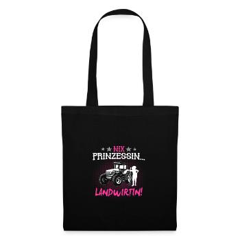 Landwirtin Traktor Frau Geschenk · Prinzessin - Stoffbeutel - Schwarz - Vorne