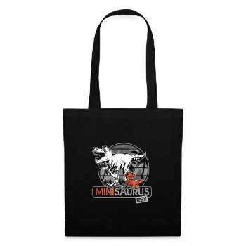Minisaurus rex Cadeau garçon dinosaure - Sac en tissu - noir - Devant