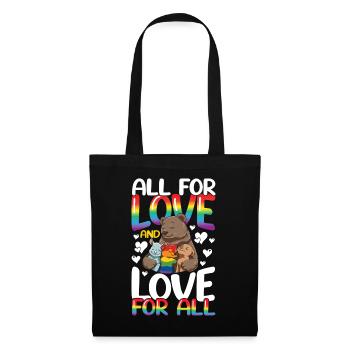 All For Love And Love For All für Eltern - Stoffbeutel - Schwarz - Vorne