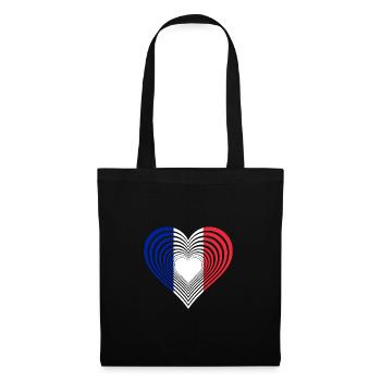 Frankreich France - Stoffbeutel - Schwarz - Vorne