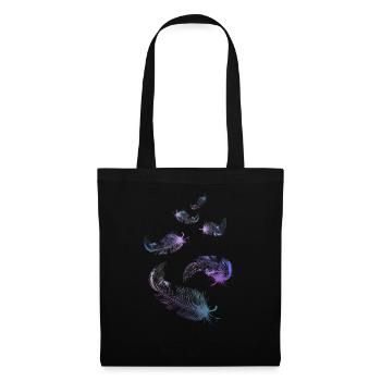rainbow feathers lilac blue mint green - Tote Bag - black - Front