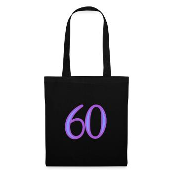 60. 60 ANS. 60e ANNIVERSAIRE. ANNIVERSAIRE 60 ANS. - Sac en tissu - noir - Devant