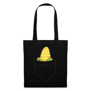 Maïs sur l’épi - Dans la poche de poitrine / poche de chemise - Sac en tissu - noir - Devant