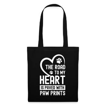 The way to my heart is with paw prints g - Tote Bag - black - Front