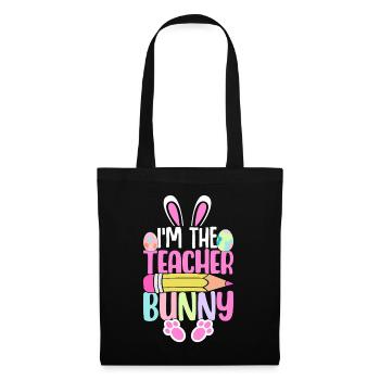 Je suis le lapin de l’enseignant - Sac en tissu - noir - Devant