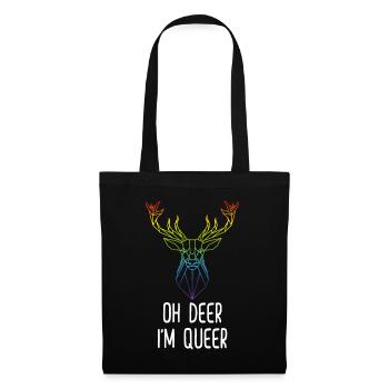 DEER Queer Hart Funny LGBTQ Gay Gift - Tote Bag - black - Front