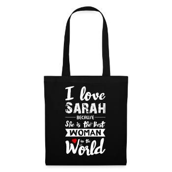 J'aime Sarah - Meilleure femme - Sac en tissu - noir - Devant