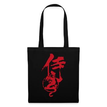 samouraï dragon - Sac en tissu - noir - Devant