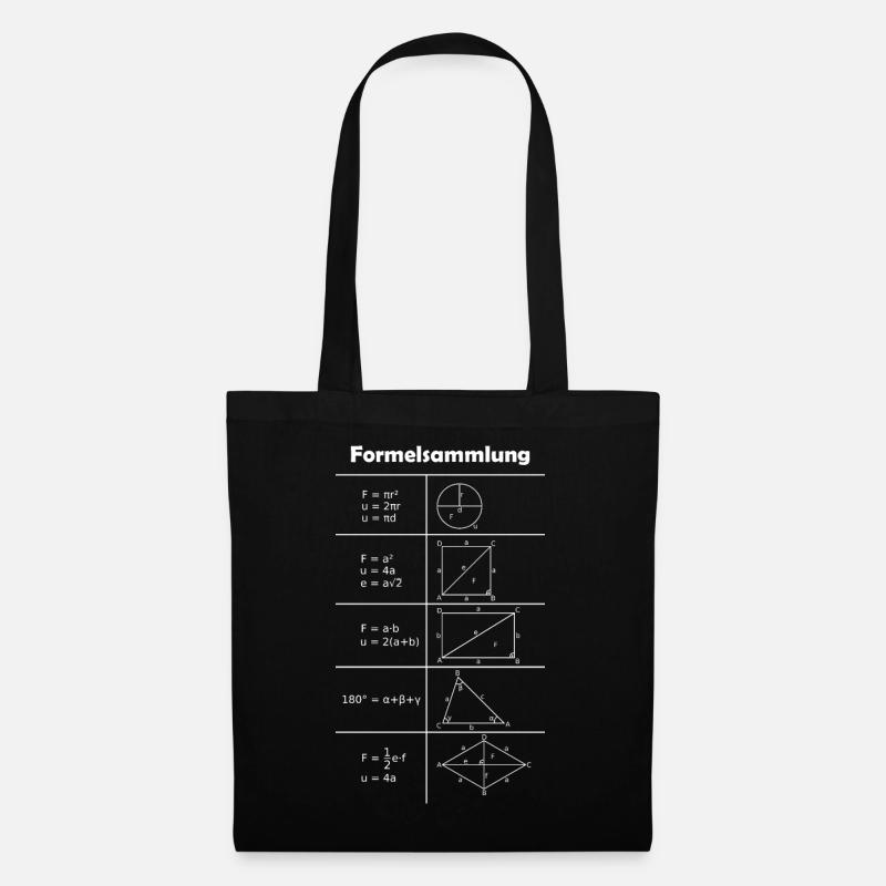 Formelsammlung / Mathe - Stoffbeutel - Schwarz