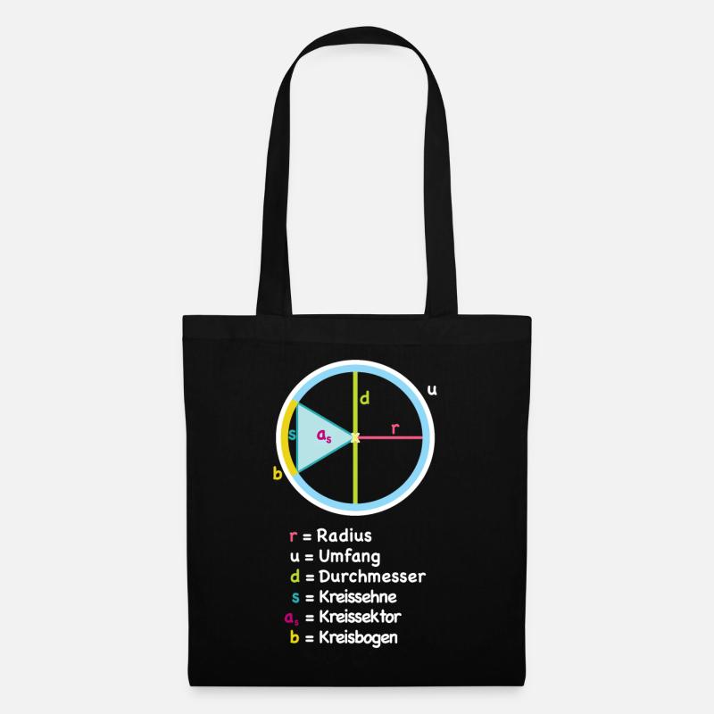 Circle Radius Diagram Art - Tote Bag - black
