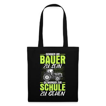 Landwirt Bauer Trecker Traktor Kinder Geschenk - Stoffbeutel - Schwarz - Vorne