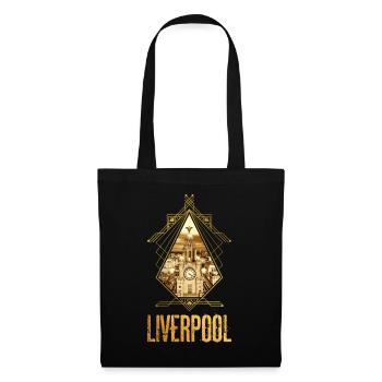 Liverpool Angleterre Ville Skyline Gold Home Amour - Sac en tissu - noir - Devant