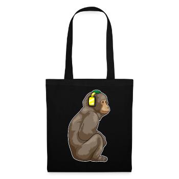 Musique casque Monkey - Sac en tissu - noir - Devant