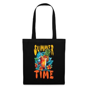 Summer Cocktail Pineapple Macaw Parrot Flower Holiday - Tote Bag - black - Front