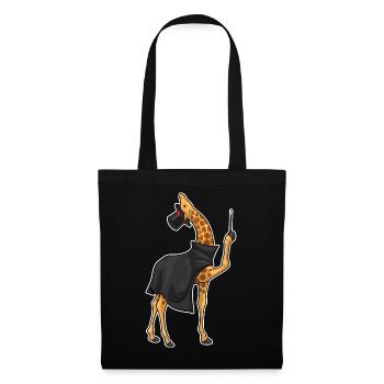 Giraffe Zauberer Zauberstab - Stoffbeutel - Schwarz - Vorne