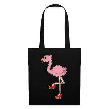 Flamingo Stöckelschuhe - Stoffbeutel - Schwarz - Vorne
