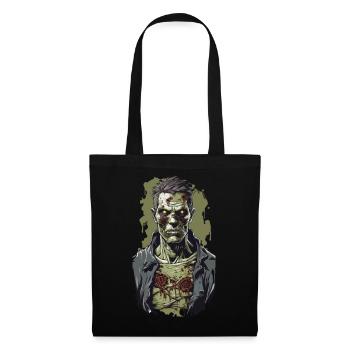 Zombie Night on Halloween Horror Illustration - Tote Bag - black - Front
