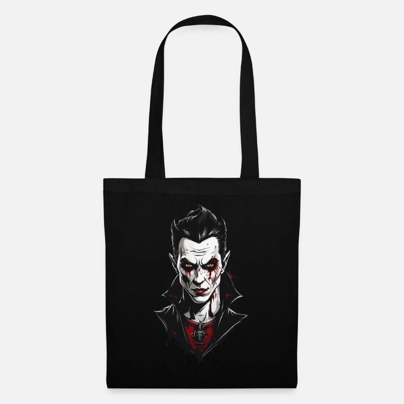 Modernes Vampir Gothic Retro Halloween Design - Stoffbeutel - Schwarz