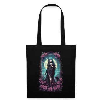 Anime Gothic Girl Magical Victorian Aesthete - Tote Bag - black - Front