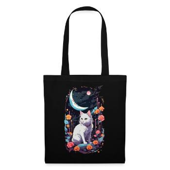 Mystical Night Cats Pastel Gothic Design - Tote Bag - black - Front