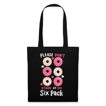 Donut Sixpack Fitness - Stoffbeutel - Schwarz - Vorne