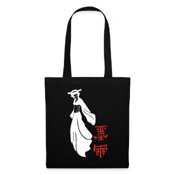 Weißer japanischer Geist - Stoffbeutel - Schwarz - Vorne