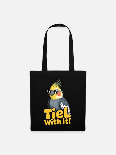 Nymphensittich Humor Vogel - Stoffbeutel - Schwarz