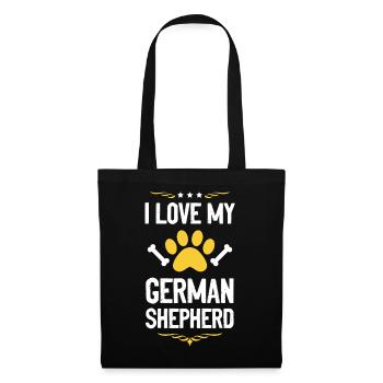 J’adore mon berger allemand - Sac en tissu - noir - Devant