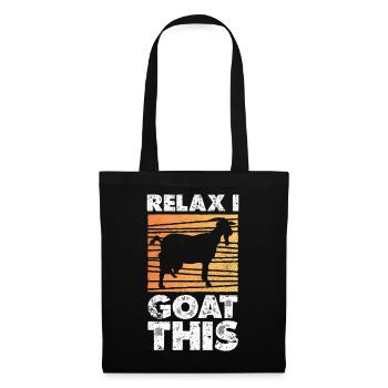 Silhouette de coucher de soleil de chèvre relaxe - Sac en tissu - noir - Devant