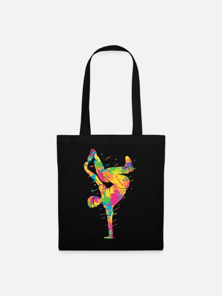 Breakdancing Bunt Breakdancer Jungen Breakdance - Stoffbeutel - Schwarz